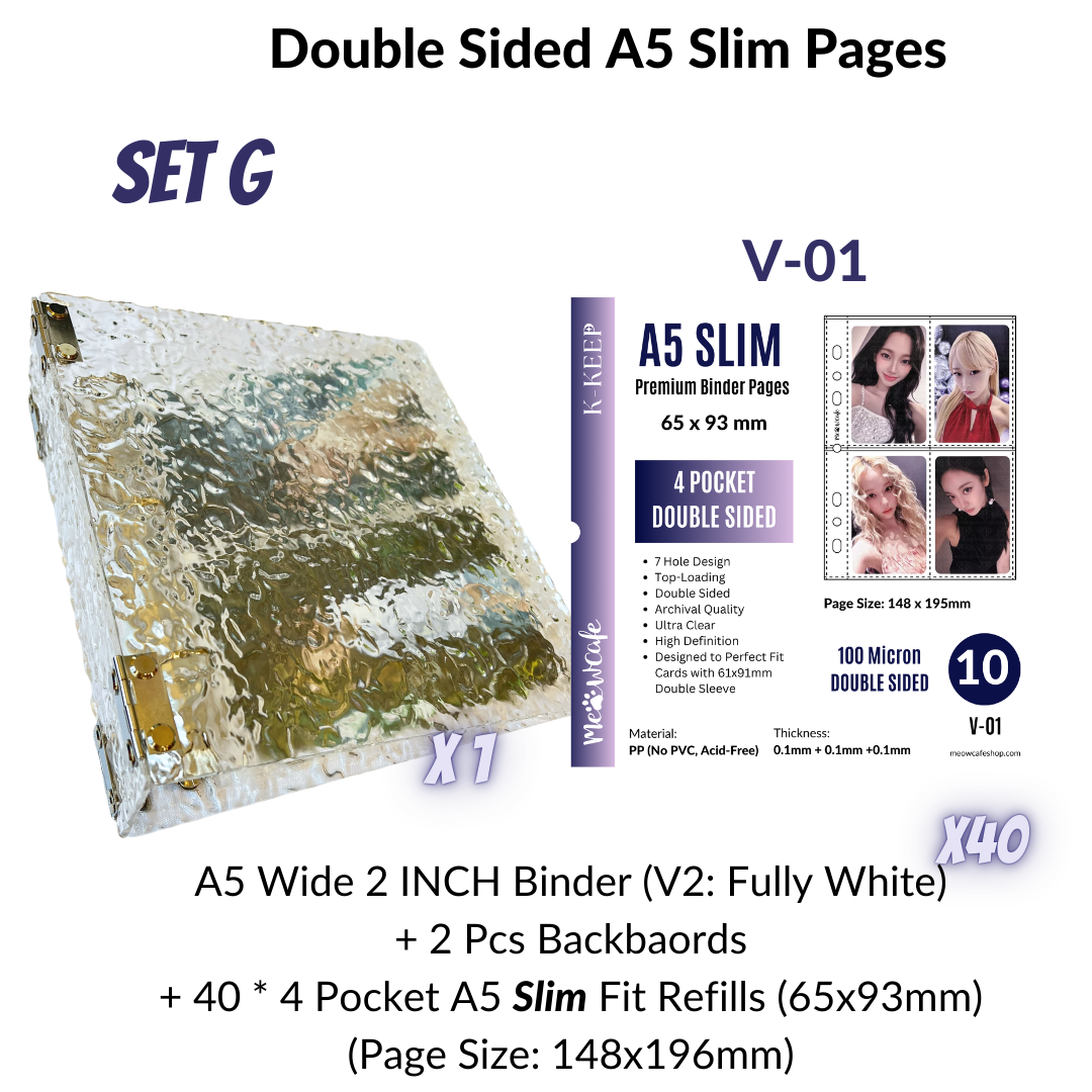 [Winter Special Release] K-KEEP [A5 Wide] - Water Ripple Effect Acrylic Series - 1.5 inch 3-D-Ring Acrylic Binder | Large Capacity Kpop Inclusion Display Binder (Self Assembly Required)