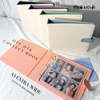 K-KEEP [A5 Extra-Wide] Ringbuch - [1 Zoll] - [White Moonlight Serie] - 6-Loch | Weiches PU-Leder Ringbuch mit D-Ring für OT5/OT6 Sammler