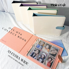 K-KEEP [A5 Extra-Wide] Binder - [1 inch] - [White Moonlight Series]- 6 Pocket | Soft PU Leather Binder D-Ring Designed for OT5/OT6 Collector