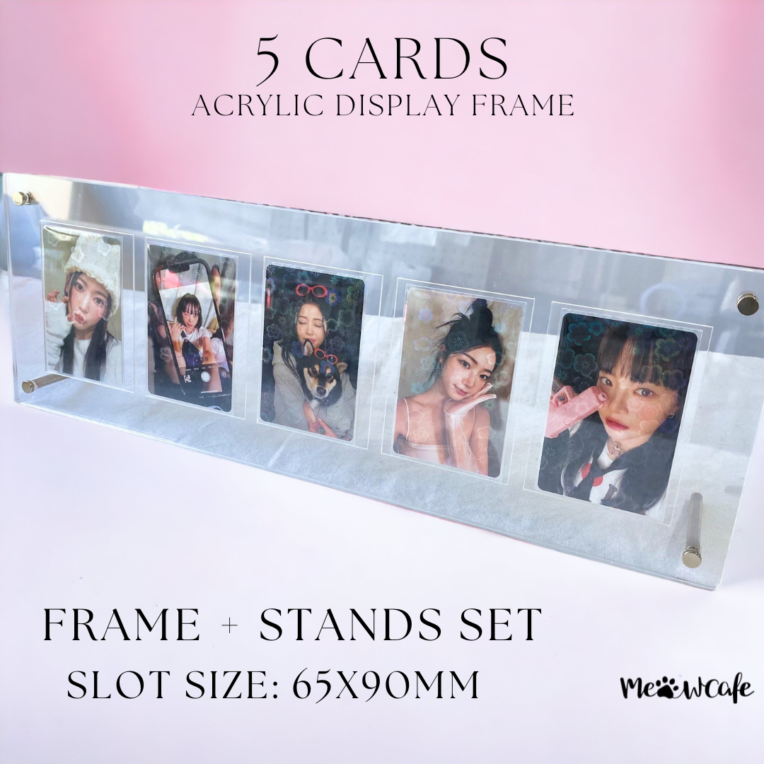 K-KEEP Acrylic Display Frame - [OT5 - 5 Cards Stand with Screws] Slot Size 65x90MM