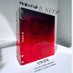 K-KEEP [A5 Wide] - [1.5 Inch] - [Gradient Acrylic Series] - Aesthetic Display Binder- Gradient Black and Red