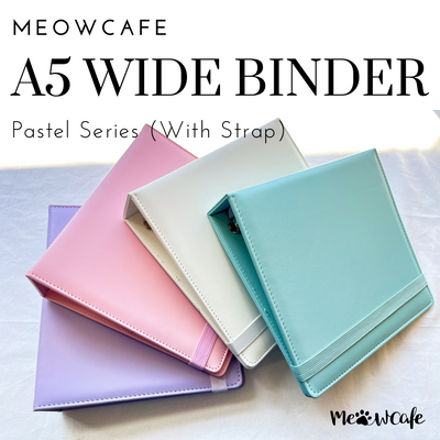 K-KEEP [A5 Wide] Binder [Pastel Series]  [1 inch]  PU Leather Binder- Deco Friendly Beginner Binder Now Comes with Inner Window Pocket