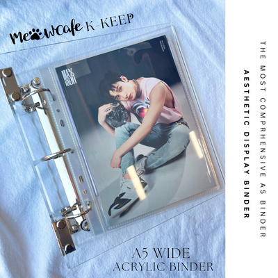 K-KEEP [A5 Wide] - Acrylic Series - 1.5 inch 3-D-Ring Acrylic Binder | Large Capacity Kpop Inclusion Display Binder
