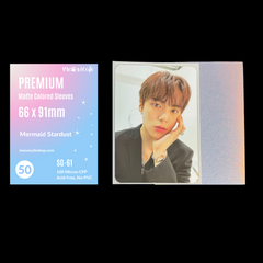 Meowcafe [66x91 mm] Premium Stardust Sleeves - Gradient Mermaid Stardust Fit Monsta X Photocard