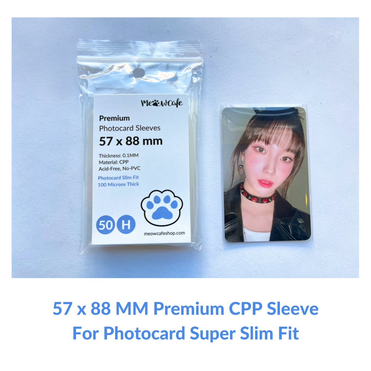 [57x88MM] Meowcafe Premium CPP Card Sleeve for Kpop Photocards Perfect Fit