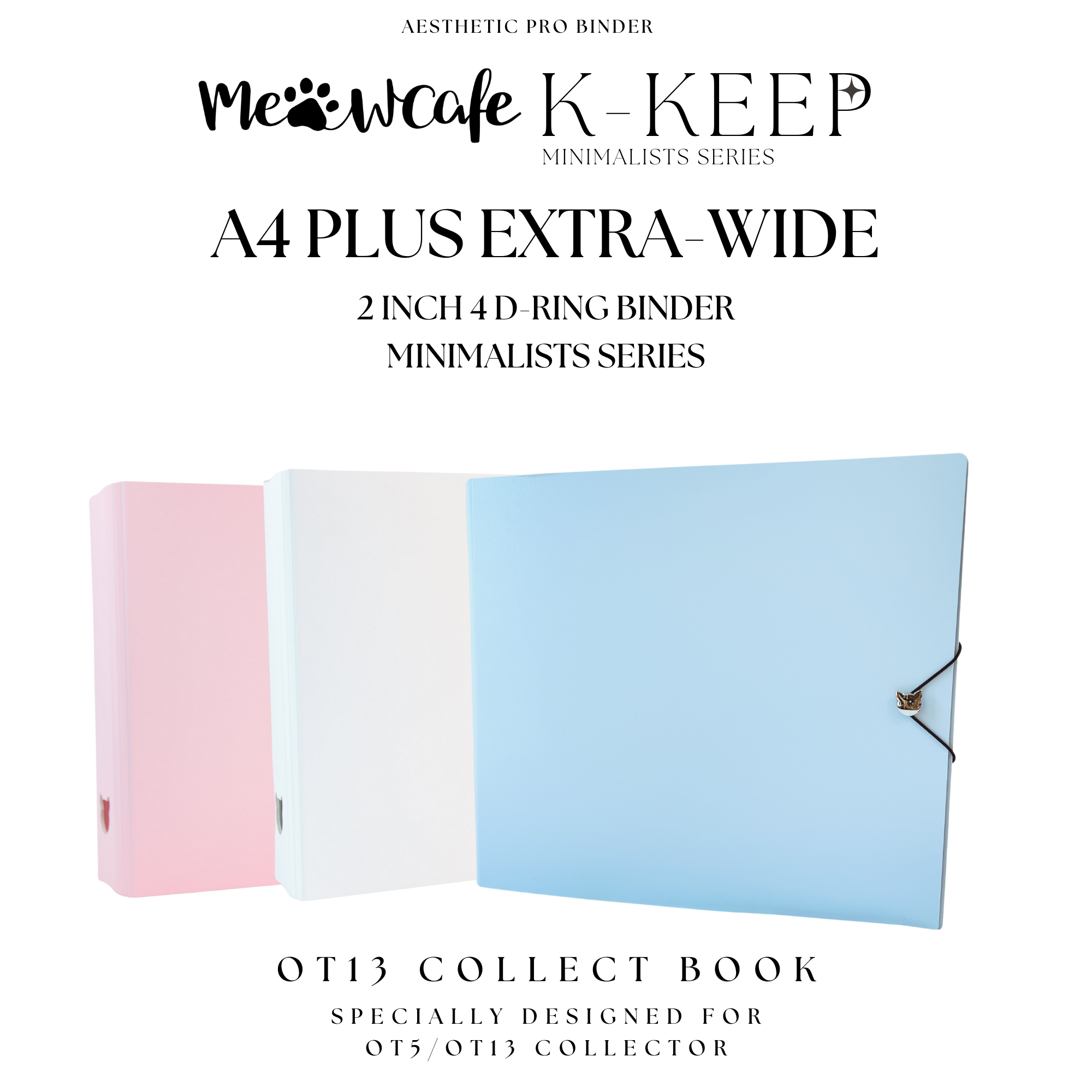 [Limited Stock] K-KEEP [A4 Plus Extra Wide] Binder - [2 Inch] - [Minimalist Series] - OT13 Binder Specially Designed for OT13  (Seventeen) or OT5 Collectors | Kpop Photocard Binder