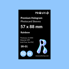 [57x88mm] Meowcafe Premium Holographic CPP Photocard Sleeve - [Hologram Rainbow] (SR-01)