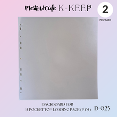 K-KEEP [Binder Backboard] - For OT13 Pearl Binder & A4 Plus Extra Wide Pages - Covers Top-Loading 15 Pocket (P-05) & Side-Loading Pages - 11 Holes, Protects Your Collectibles From Bending (2 Pcs Per Pack) - D-025