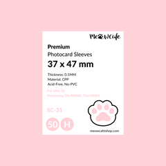 [37x47MM] Meowcafe Premium CPP Card Sleeve for Mini ID Card | Kpop Photocard Sleeve