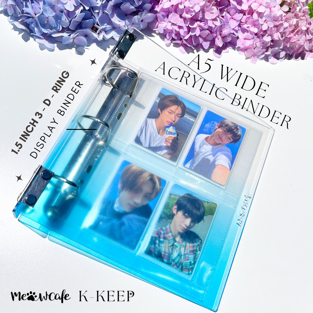 [40% OFF B Grade] K-KEEP [A5 Wide] - [1.5 Inch] - [Gradient Acrylic Series] - Aesthetic Display Binder (Gradient Blue)