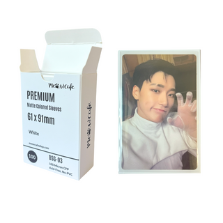 Meowcafe [61x91mm] Premium Colored Matte Sleeves - Minimal White (SG-03)