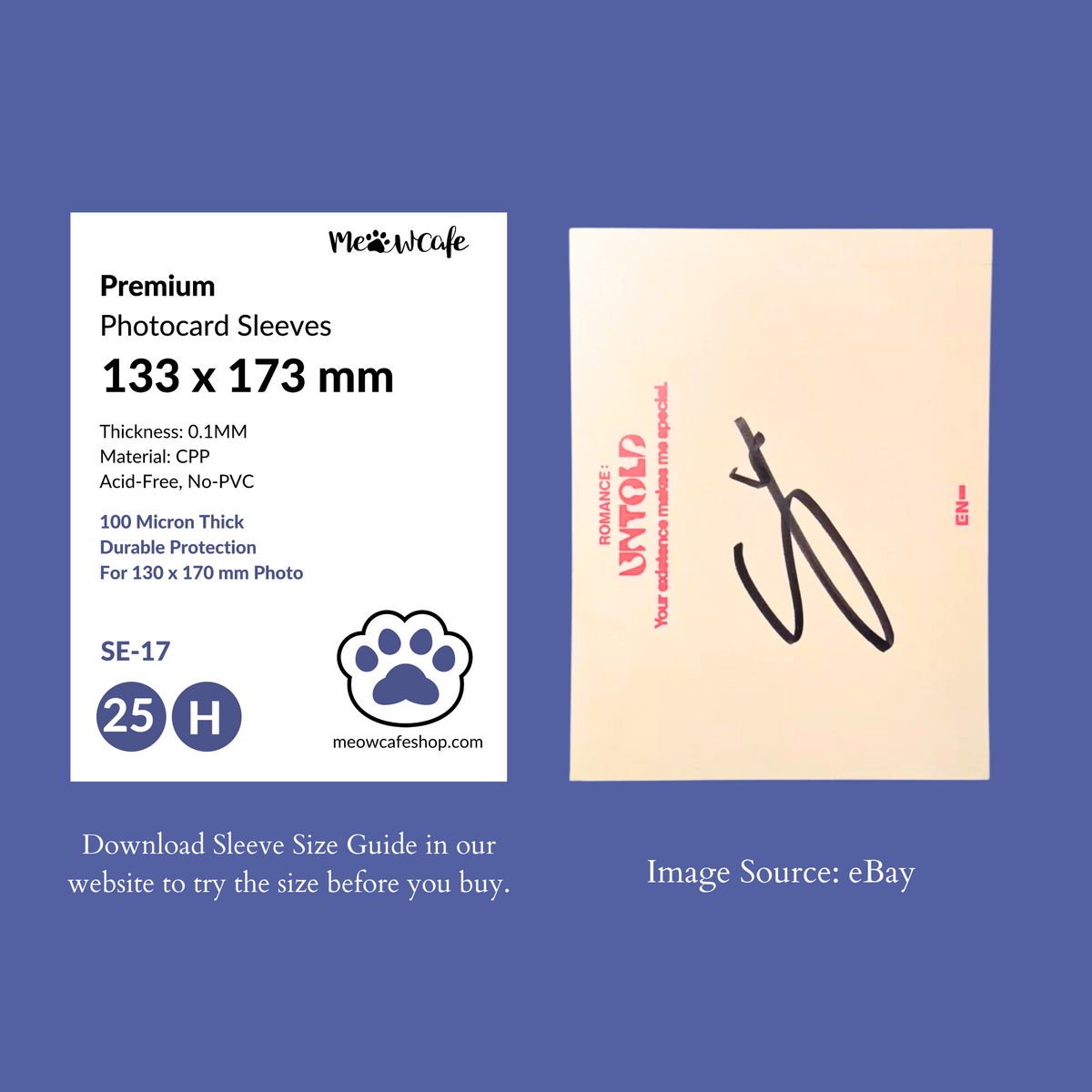 [133x173MM]  Meowcafe Premium CPP Card Sleeve for 130x170mm Enhypen Signed Postcard (SE-17)