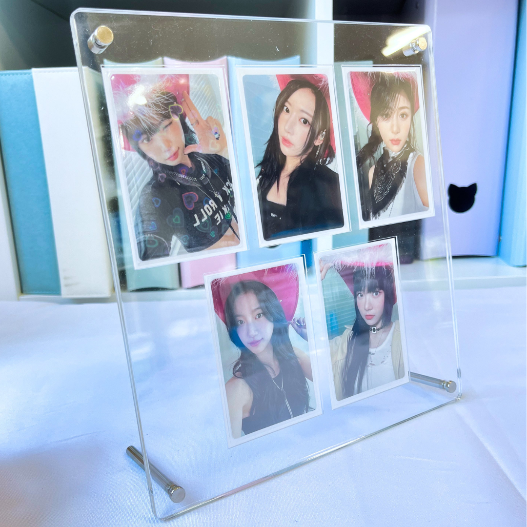 K-KEEP Acrylic Display Frame - [OT5 - 5 Cards Stand with Screws] Slot Size 62x92MM