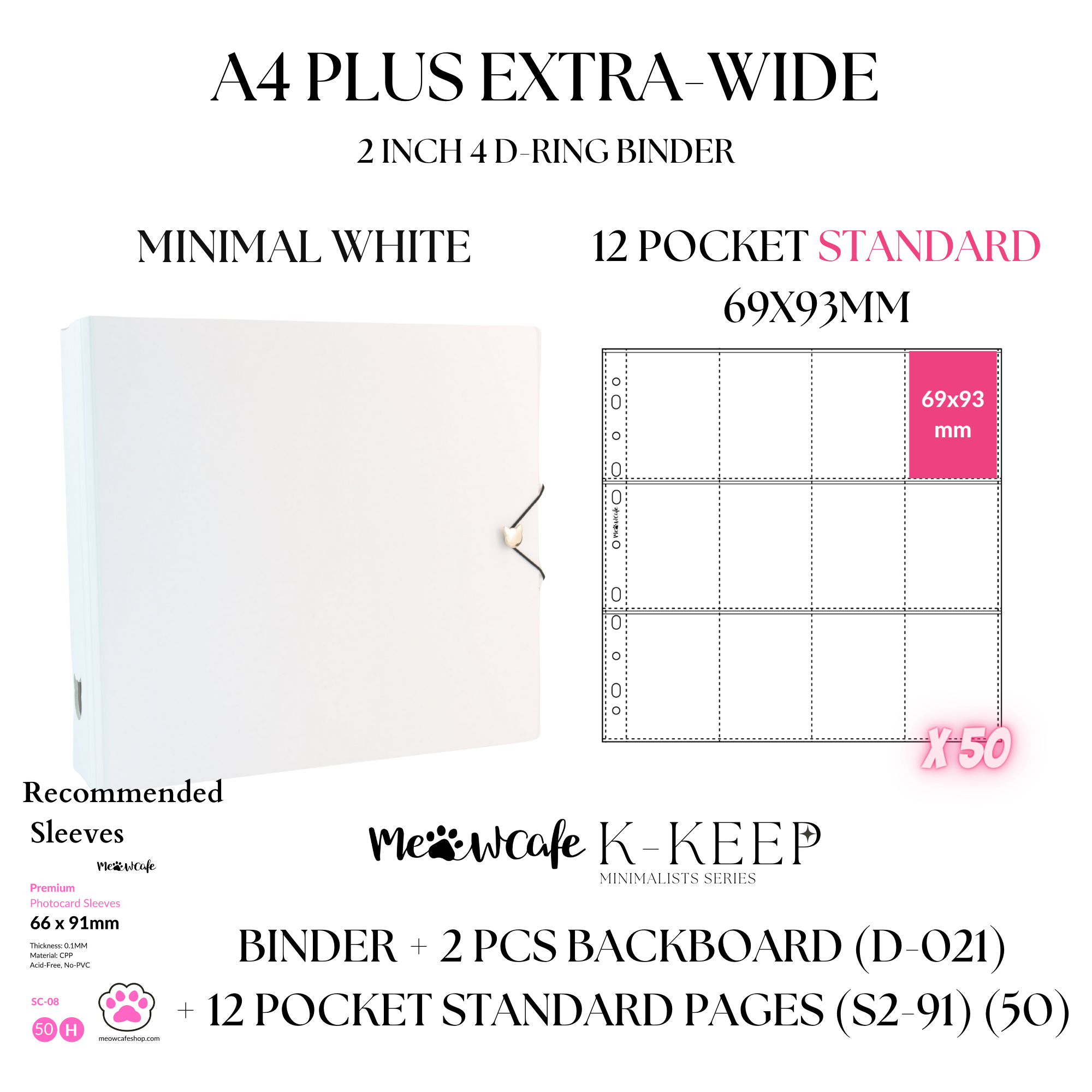 [Limited Stock] K-KEEP [A4 Plus Extra Wide] Binder - [2 Inch] - [Minimalist Series] - OT13 Binder Specially Designed for OT13  (Seventeen) or OT5 Collectors | Kpop Photocard Binder