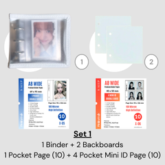 K-KEEP [A8 Wide] - [1 inch]  - Mini Zipper Frosted Binder + Page Set (Binder+Backboard+20 Pages)
