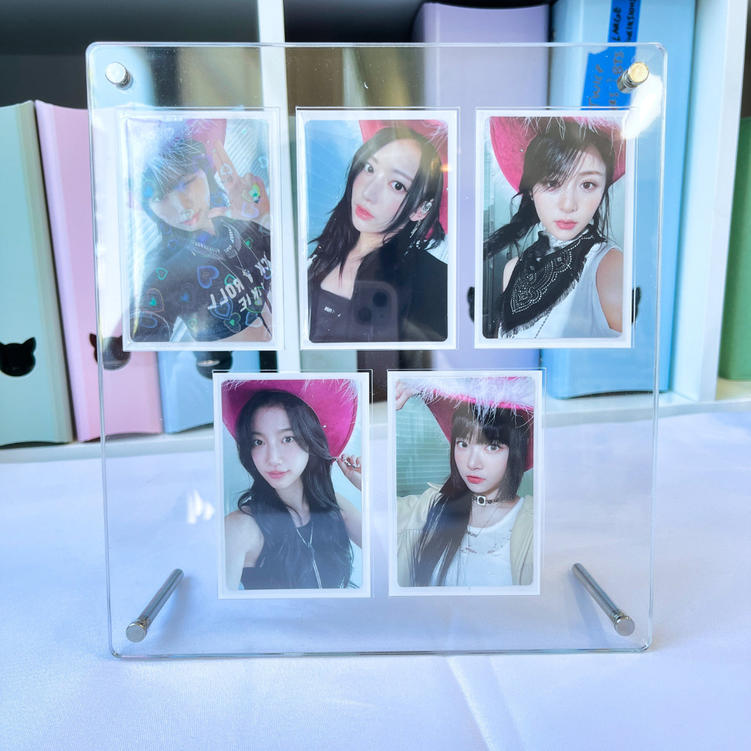 K-KEEP Acrylic Display Frame - [OT5 - 5 Cards Stand with Screws] Slot Size 62x92MM