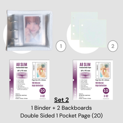 K-KEEP [A8 Wide] - [1 inch]  - Mini Zipper Frosted Binder + Page Set (Binder+Backboard+20 Pages)