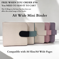 [FREE ON ORDER $70+] K-KEEP [A8 Wide] - [1 inch]  - Mini PU Leather Binder