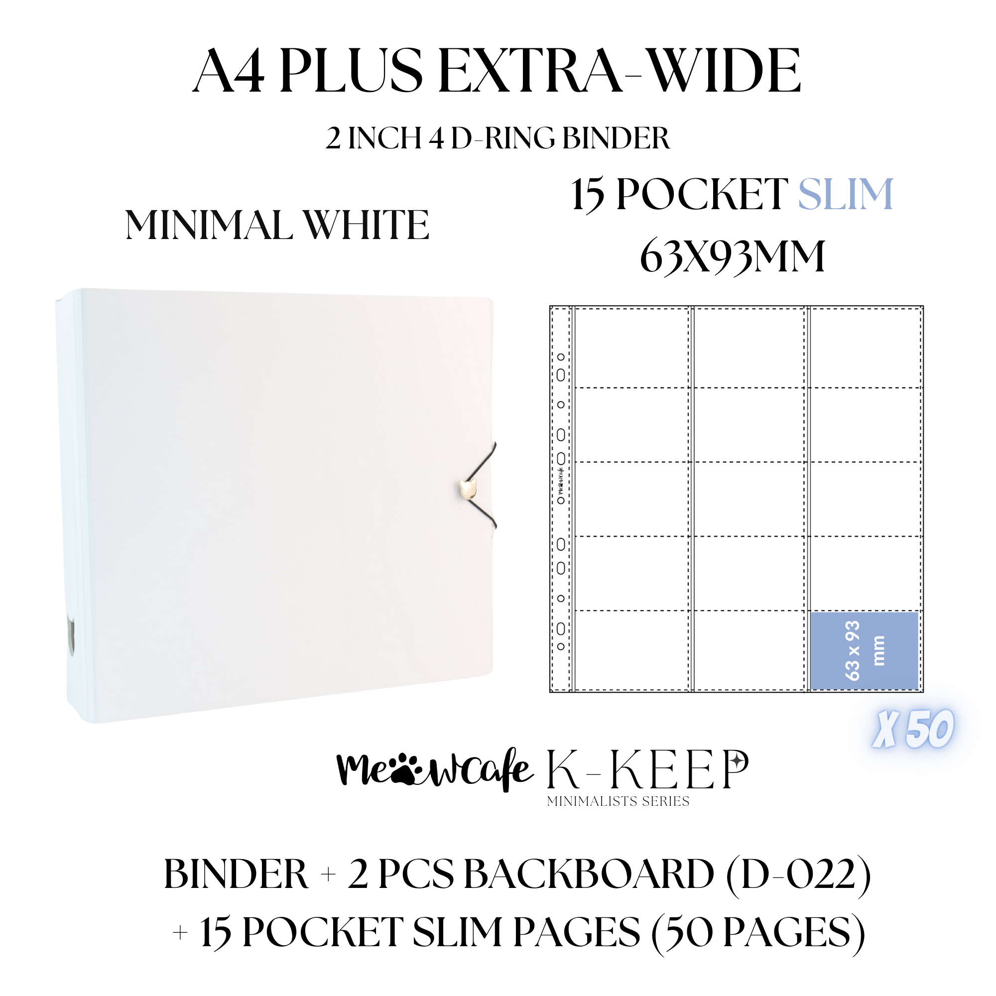 [Limited Stock] K-KEEP [A4 Plus Extra Wide] Binder - [2 Inch] - [Minimalist Series] - OT13 Binder Specially Designed for OT13  (Seventeen) or OT5 Collectors | Kpop Photocard Binder