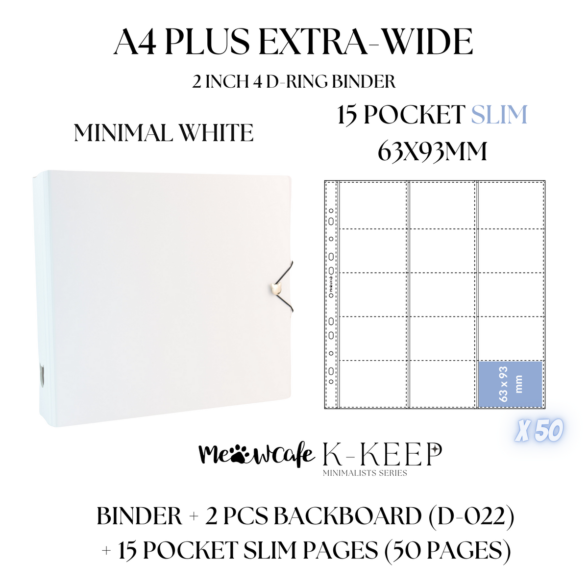 K-KEEP [A4 Plus Extra Wide] Binder - [2 Inch] - [Minimalist Series] - OT13 Binder Specially Designed for OT13  (Seventeen) or OT5 Collectors | Kpop Photocard Binder