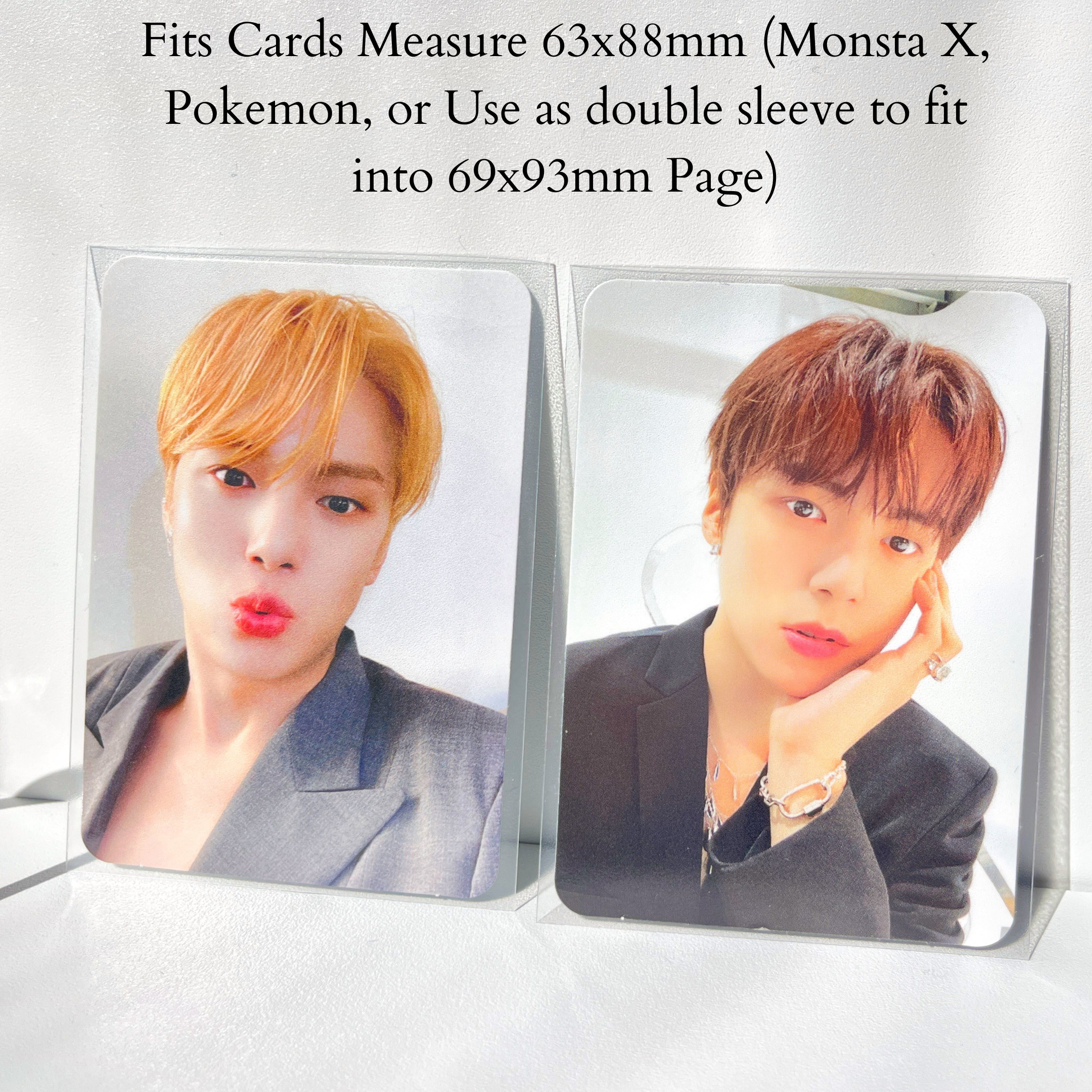 (Coming Soon) [Soft Glow Series] Meowcafe Premium Card Sleeve, 110 Micron Thick, Soft Glow Effect, Durable Kpop Photocard Sleeves  - 66x91mm for Monsta X Photocard, Pokemon or Boardgame Card