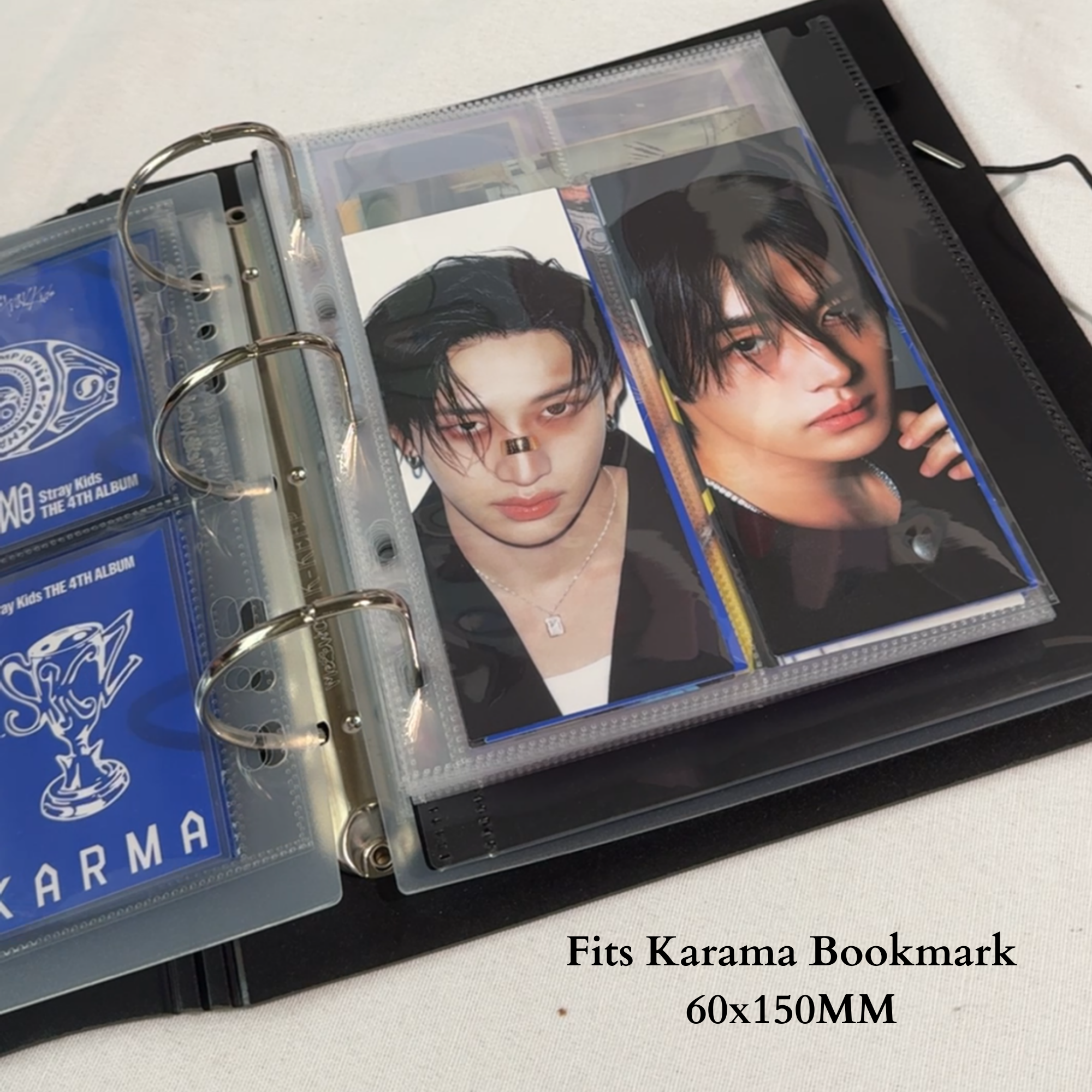K-KEEP [A5 Slim] Custom Inclusion Page - [2 Strip Pocket (66x189 mm)] Fit 4 Cut Photo Strip Photoism - Single-Sided 7 Holes Premium Binder Pages, 100 Micron Thick, High Definition (Pack of 10) S2-18