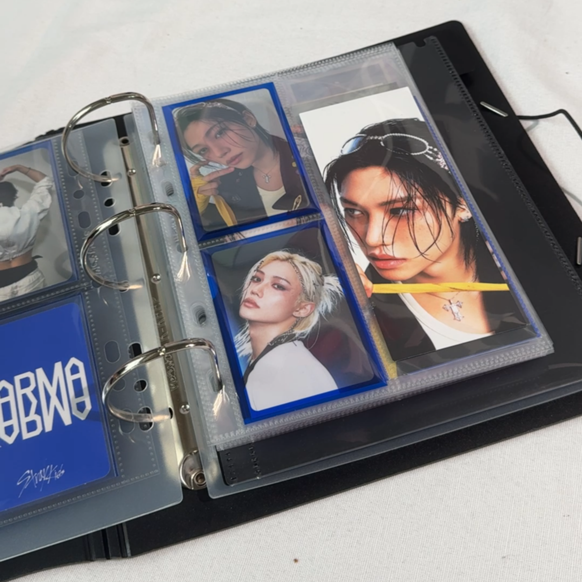 K-KEEP [A5 Slim] Custom Inclusion Page - [2+1 Pocket] Fit 2 Photocard and 1 Photo Strip - Single-Sided 7 Holes Premium Binder Pages, 100 Micron Thick, High Definition (Pack of 10) S2-17