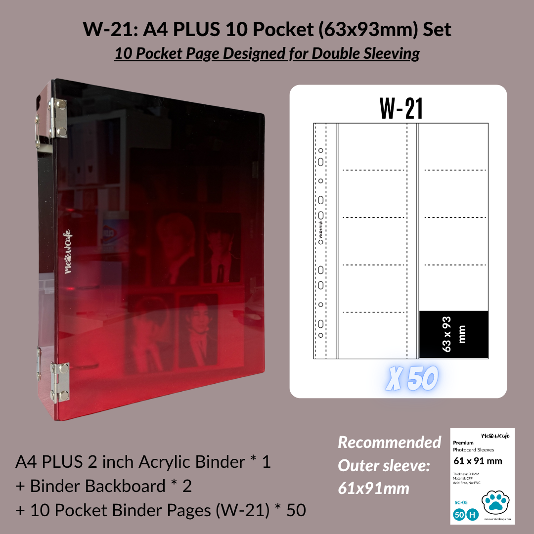 K-KEEP [A4 Plus] - [2 inch]  - Acrylic Binder Aesthetic Hardcover Binder D-Ring | Large Capacity Kpop Photocard Binder (Self-Assembly Required) - Gradient Black Red