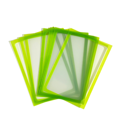 Meowcafe Premium [61x91 mm] Colored Frame Sleeves - Colored Frame Front + Clear Back For Special Visual Representation - Brat Green