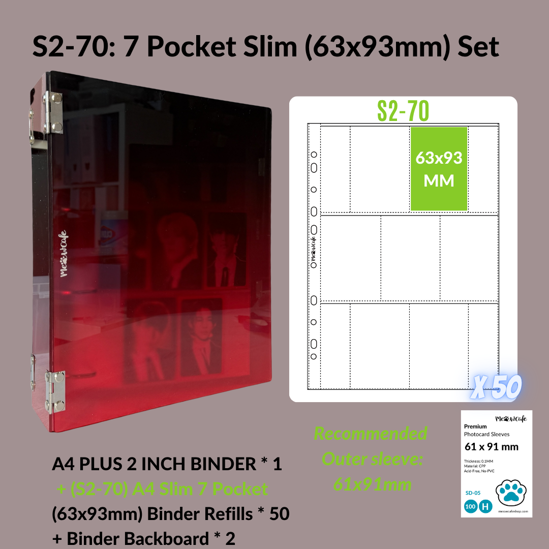 K-KEEP [A4 Plus] - [2 inch]  - Acrylic Binder Aesthetic Hardcover Binder D-Ring | Large Capacity Kpop Photocard Binder (Self-Assembly Required) - Gradient Black Red