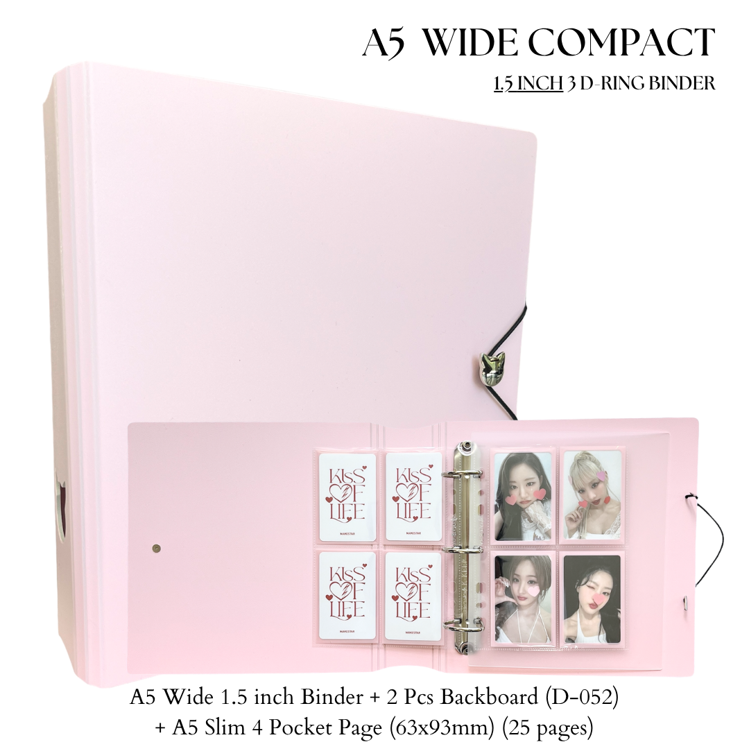 K-KEEP [A5 Wide]  Square Binder - [1.5 inch] - [Minimalist Series]  - D-Ring Compact Beginner Friendly Comprehensive Collector Binder