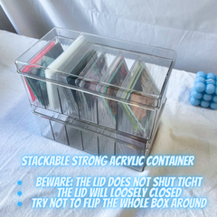 6 Section Acrylic Toploader and Photocard Storage and Sorting Box (Fits 100Pcs 3x4 Toploader)