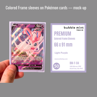 [PRE ORDER] [Ship on Nov 15th] [Für TCG-Karten] [66x91 mm] Bubble Mint von Meowcafe Premium Colored Frame Hülle - Vorderseite mit farbigem Rahmen + klare Rückseite, 100 Mikron extra dick - [Helllila] (BM-F-04)
