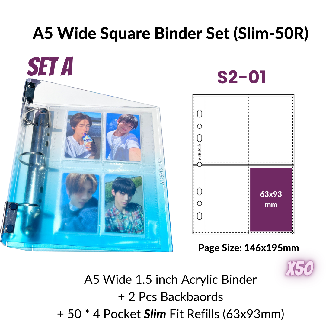 [40% OFF B Grade] K-KEEP [A5 Wide] - [1.5 Inch] - [Gradient Acrylic Series] - Aesthetic Display Binder (Gradient Blue)