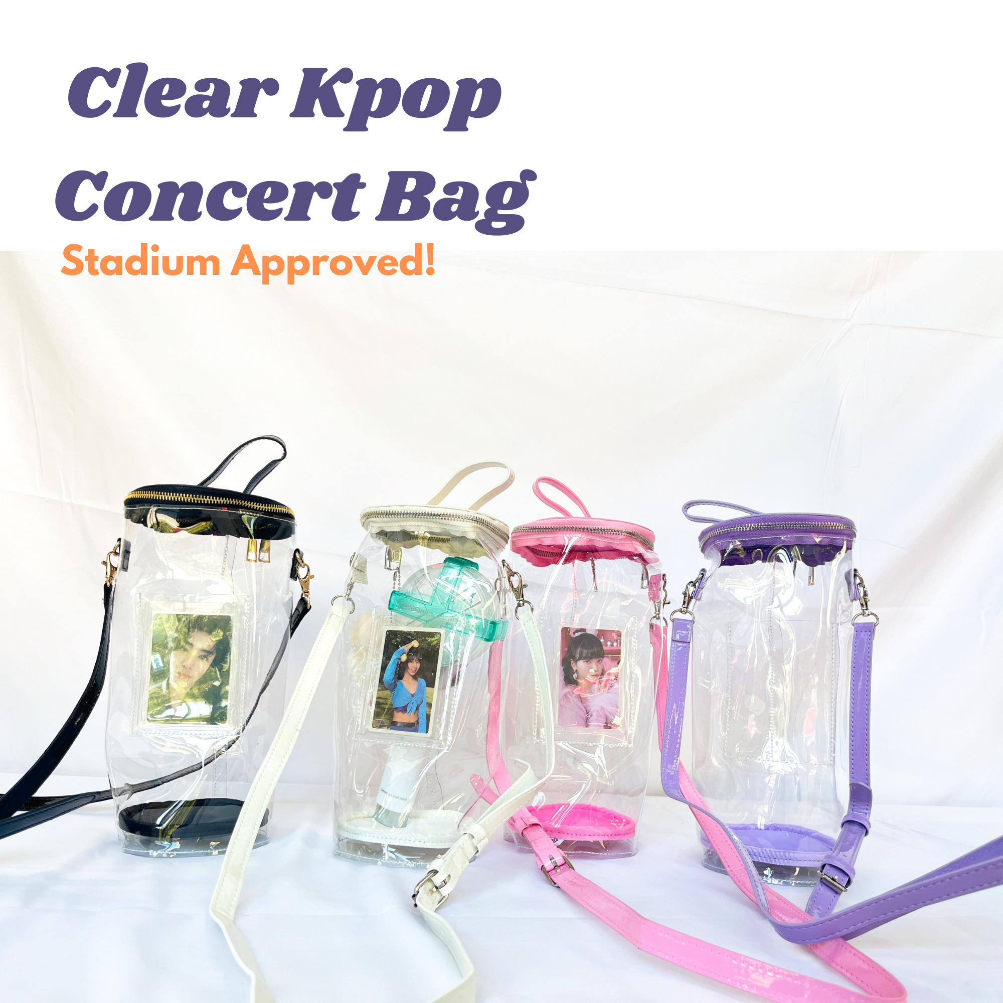 Kpop Lightstick Bag For Concert | Aesthetic Stadium Approved Bag | Crossbody Shoulder Bag with Adjustable Strap and Photocard Holder