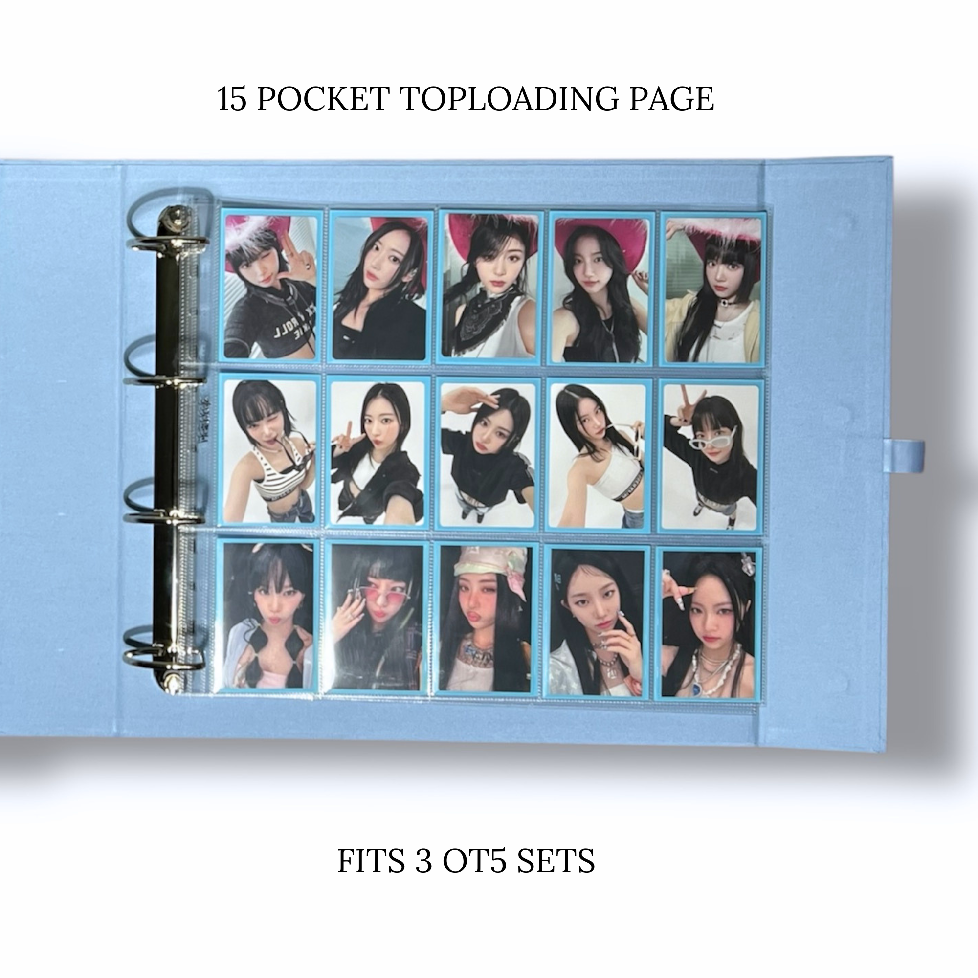 [Toploading Version] K-KEEP [A4 PLUS Extra Wide] - 15 Pocket (63x93mm) - 11 Holes Premium Binder Pages, 100 Micron Thick, High Definition (Pack of 10) - (P-05)