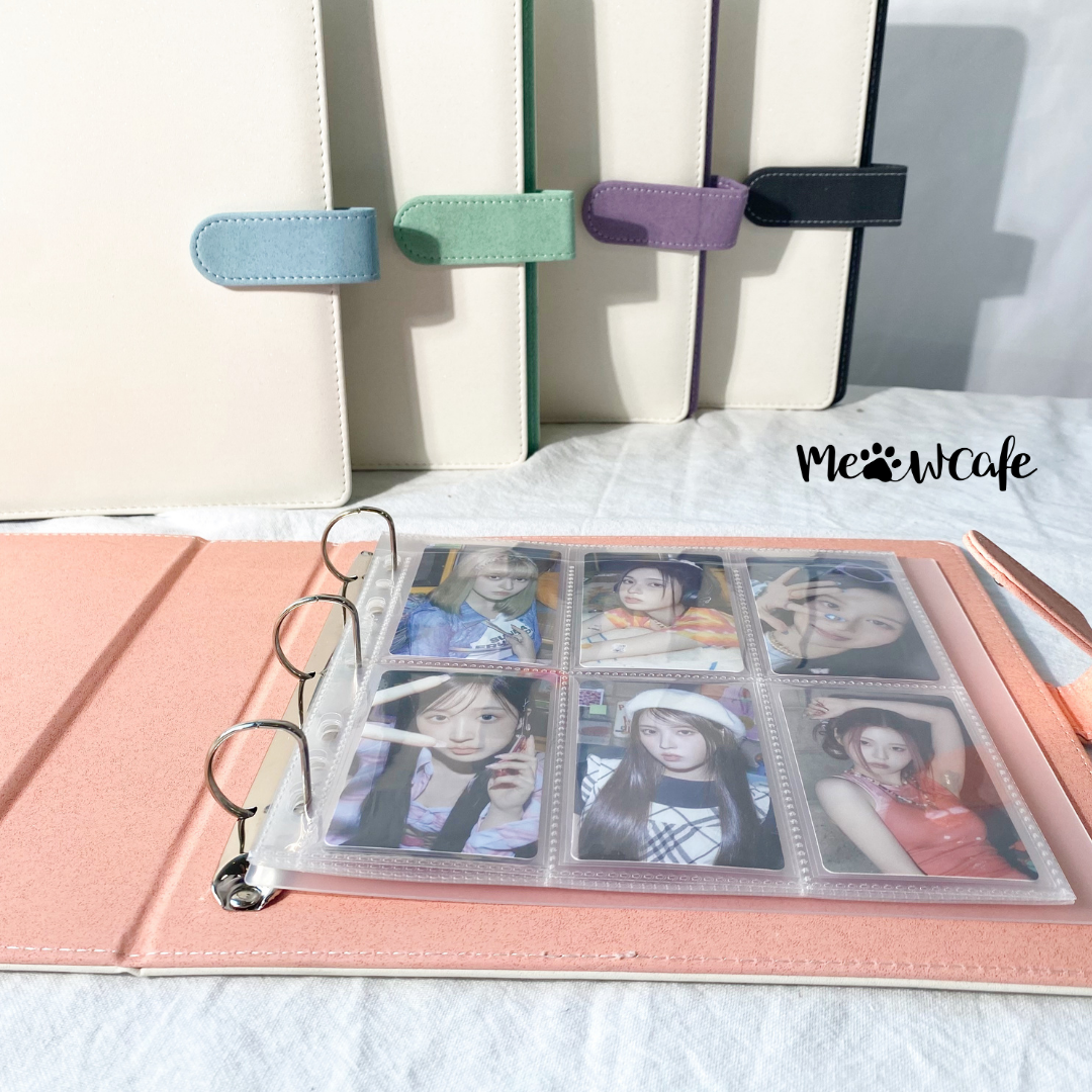 [B Grade] K-KEEP [A5 Extra-Wide] Binder - [1 inch] - [White Moonlight Series]- 6 Pocket | Soft PU Leather Binder D-Ring Designed for OT5/OT6 Collector