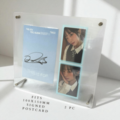 K-KEEP Acrylic Display Frame - [24x24CM DIY Friendly Customizable Frame] Maximal Fit 1 Signed 6 inch Postcard + 2 Photocard