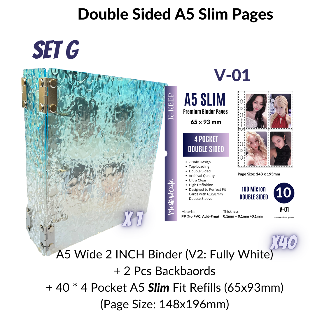 [Winter Special Release] K-KEEP [A5 Wide] - Water Ripple Effect Acrylic Series - 1.5 inch 3-D-Ring Acrylic Binder | Large Capacity Kpop Inclusion Display Binder (Self Assembly Required)