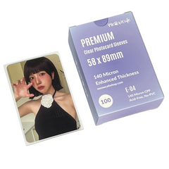 [58x89 MM] Meowcafe Premium CPP Card Sleeve [140 Micron Enhanced Thickness] for Kpop Photocards Double Sleeving E-04