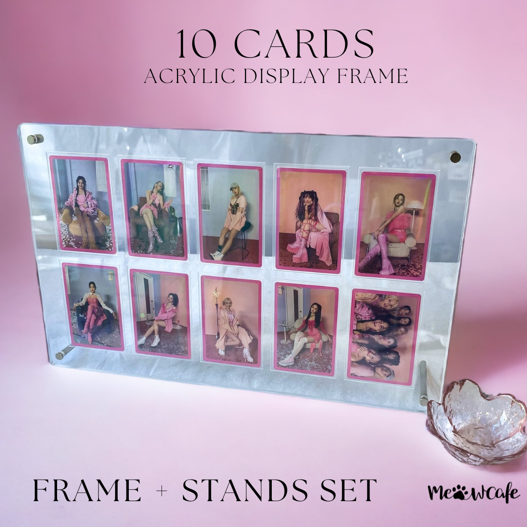 K-KEEP Acrylic Display Frame - [OT5/10 - 10 Cards Stand with Screws] Slot Size 62x92MM