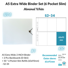 K-KEEP [A5 Extra-Wide] Binder [V2]- [2 inch] - [Minimalist Series] [Minimal White, Fully White] "OT5/OT6" Collector Binder  6 Pocket Binder - Minimalist Series - Thicker and Tasty