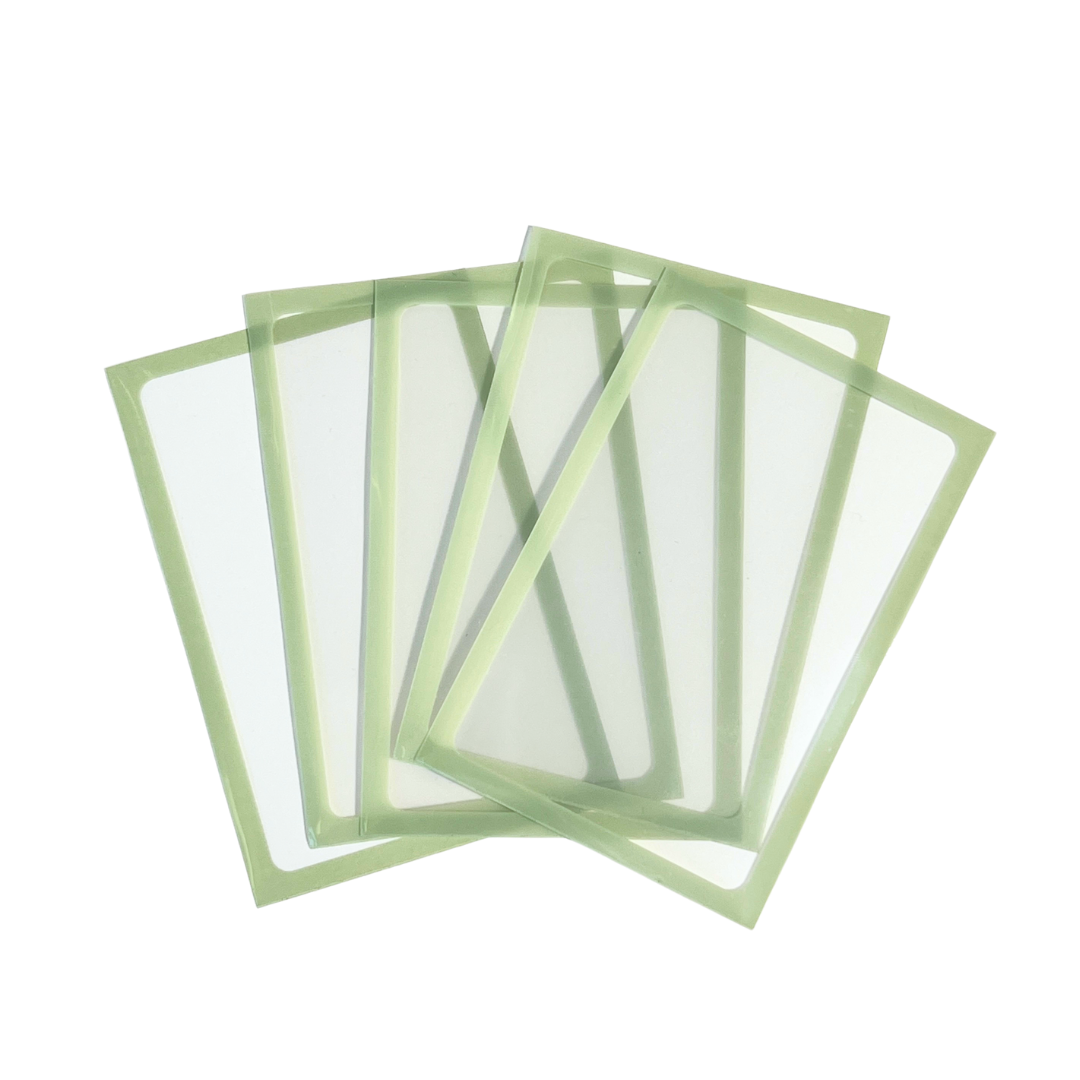 Meowcafe Premium [61x91 mm] Colored Frame Sleeves - Colored Frame Front + Clear Back For Special Visual Representation - Ice Green