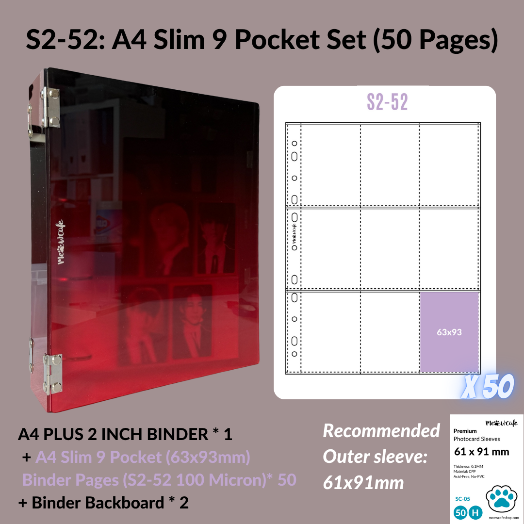 K-KEEP [A4 Plus] - [2 inch]  - Acrylic Binder Aesthetic Hardcover Binder D-Ring | Large Capacity Kpop Photocard Binder (Self-Assembly Required) - Gradient Black Red