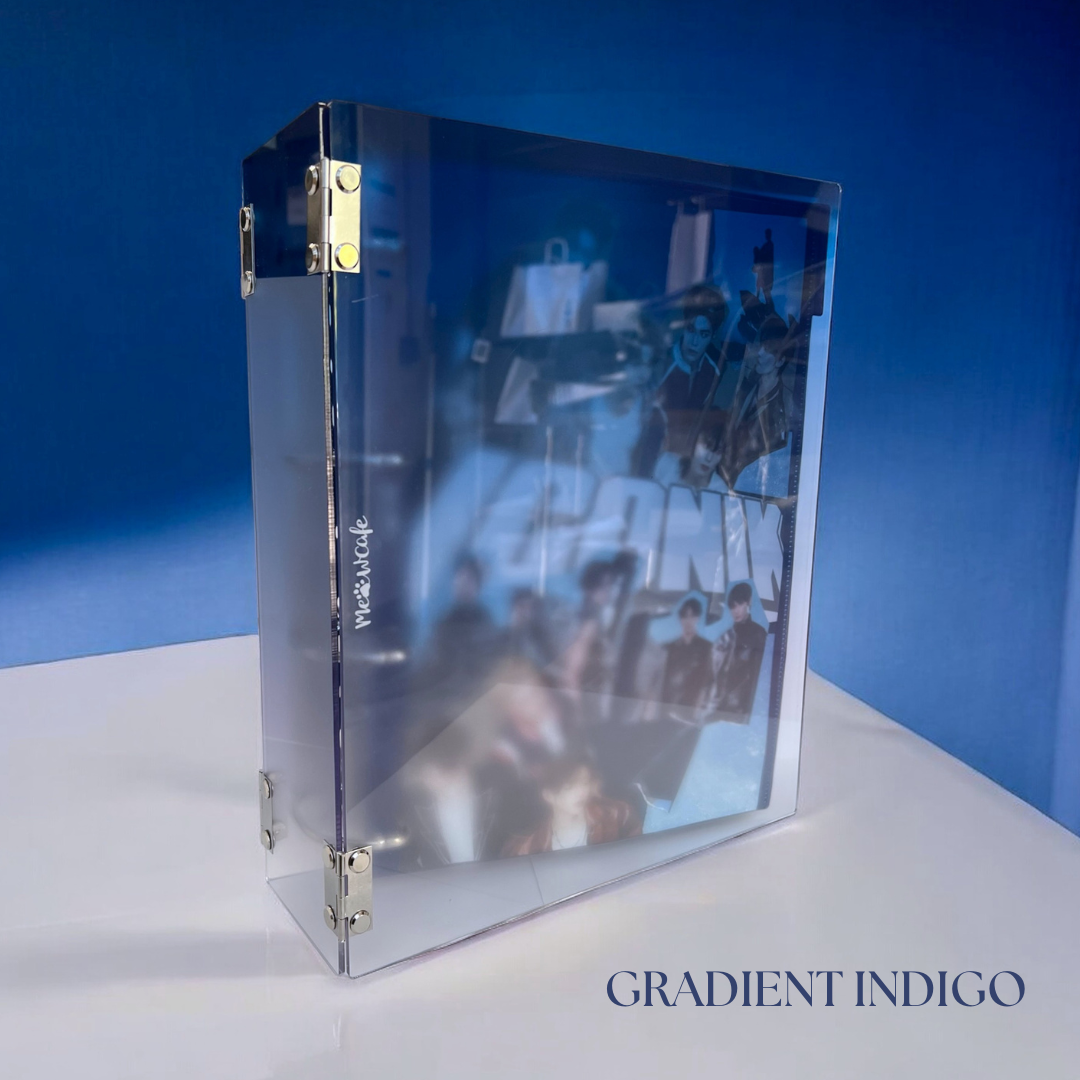 K-KEEP [A4 Plus] - [2 inch]  - Acrylic Binder Aesthetic Hardcover Binder D-Ring | Large Capacity Kpop Photocard Binder (Self-Assembly Required) - Gradient Indigo