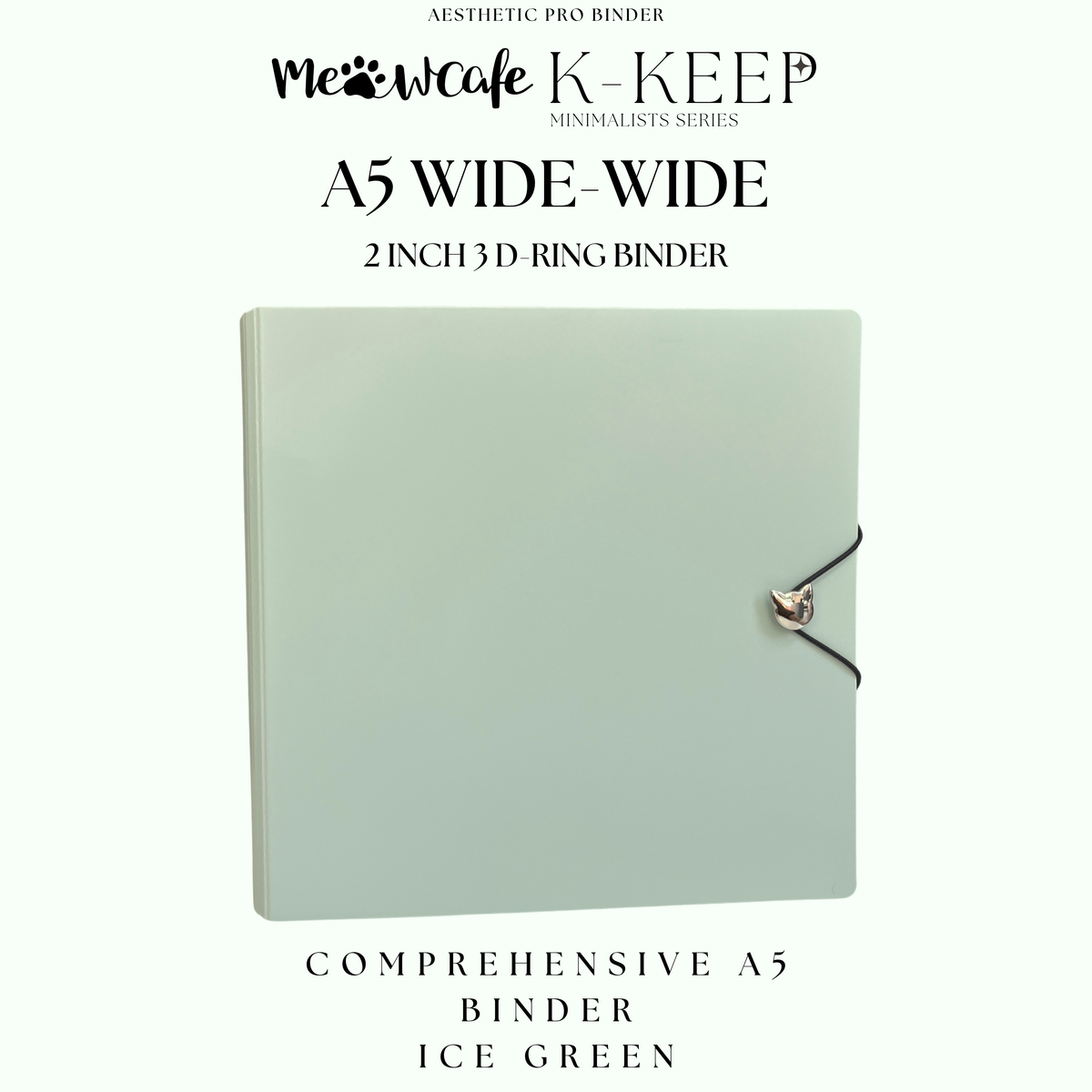 K-KEEP [A5 Wide]  - [2 inch] - [Minimalist Series]  - The Most Comprehensive and Largest A5 Binder Specially Designed for Kpop Collector - Ice Green
