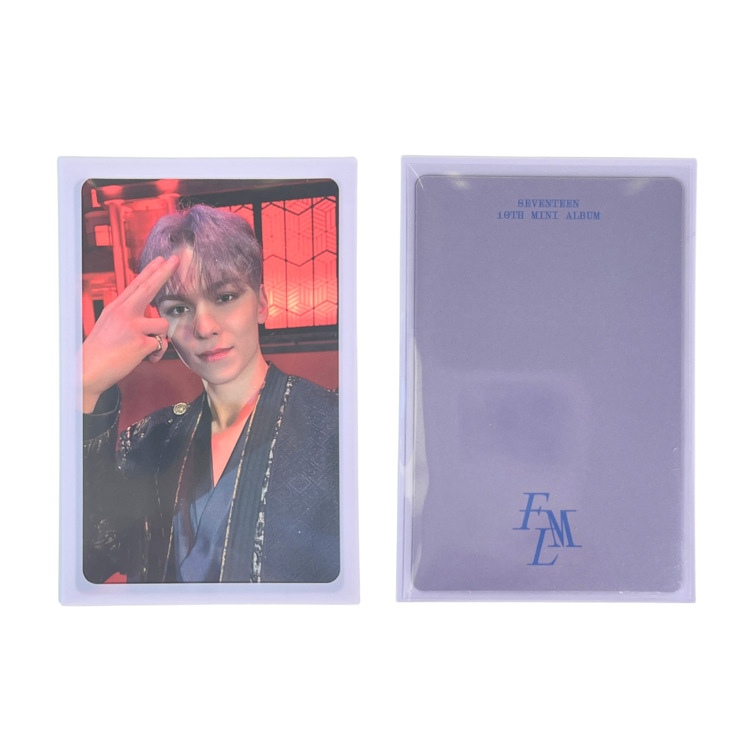 Meowcafe Premium [61x91 mm] Colored Frame Sleeves - Colored Frame Front + Clear Back For Special Visual Representation - Light Purple