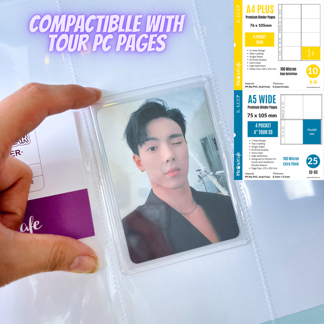 Meowcafe [71x99mm Side-Loading] - [Continuous Contour] Premium Clear Toploader - Fit Double Sleeved Photocard + FREE Toploader Box [For First 100 Orders]