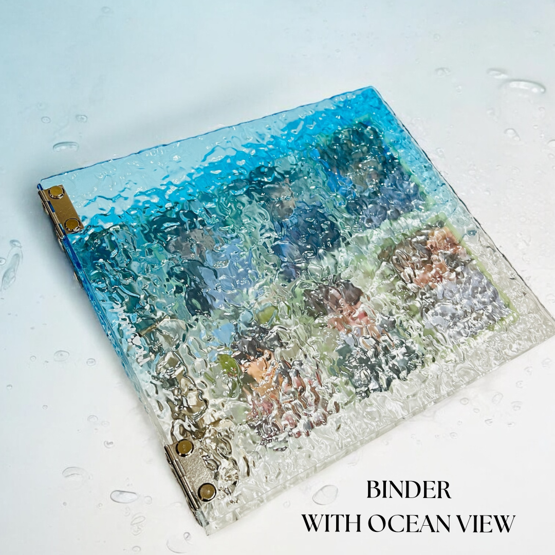 [Water Ripple Series] K-KEEP [A5 Extra-Wide] - [1.5 inch] - Acrylic Binder- Large Capacity OT5 OT6 Kpop Photocard Binder (Ripple Blue)