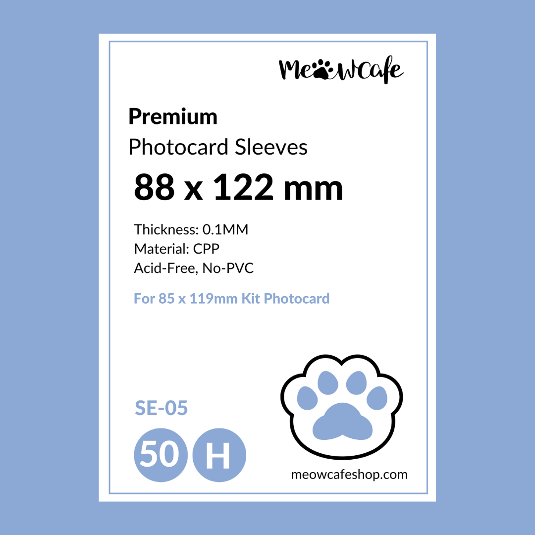 [88x122MM] Meowcafe Premium CPP Card Sleeve for Kihno Kit Album Photocard | Kpop Photocard Sleeve